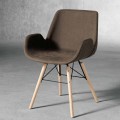 Design Stuhl aus Holz und Textil made in Italy, Ranica