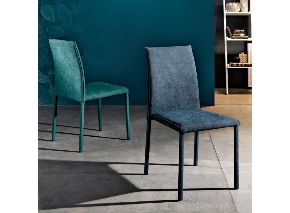 Design Stuhl für Esszimmer in Stoff made in Italy, Conny