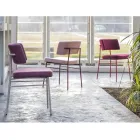 Luxuriöser Stoffstuhl mit Metallgestell, hergestellt in Italien, 2 Stück – Alaska Viadurini