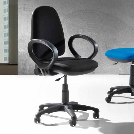 Moderner drehbarer ergonomischer Bürostuhl aus Ecoleather oder Stoff - Calogera Viadurini