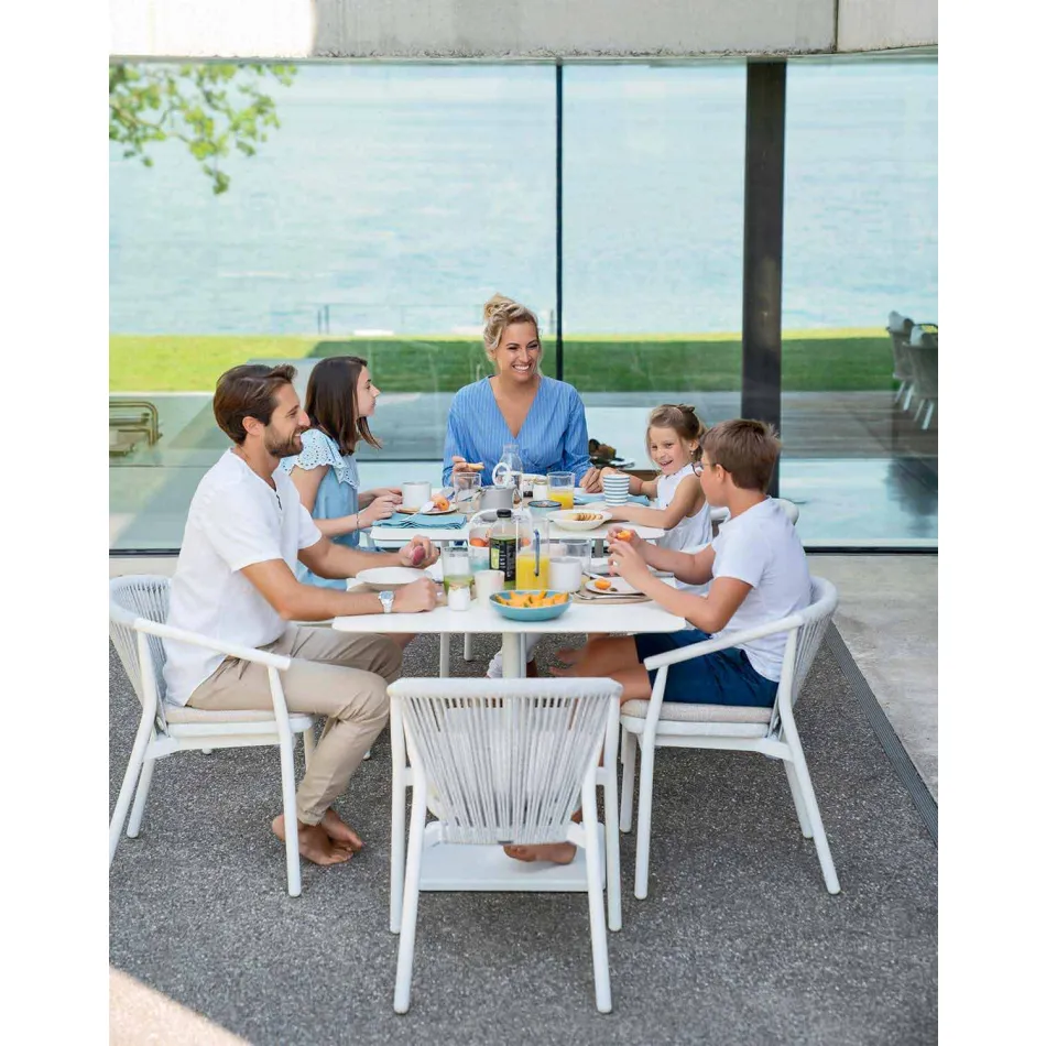 Stapelbarer Gartenstuhl mit gepolsterten Armlehnen H 73cm - Smart von Varaschin Viadurini