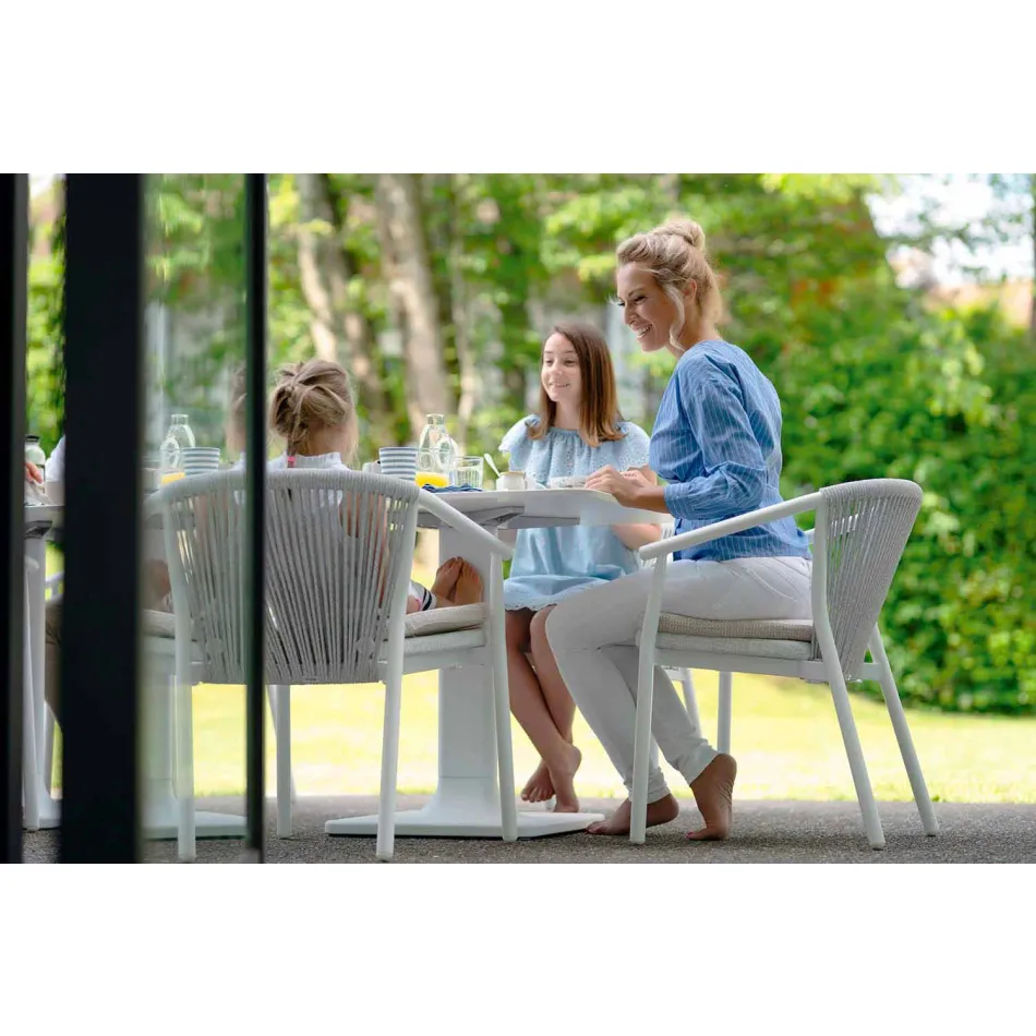 Stapelbarer Gartenstuhl mit gepolsterten Armlehnen H 73cm - Smart von Varaschin Viadurini