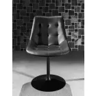 Drehstuhl, Sitz in Ecoleather Capitonnè Verarbeitung - Aura Viadurini