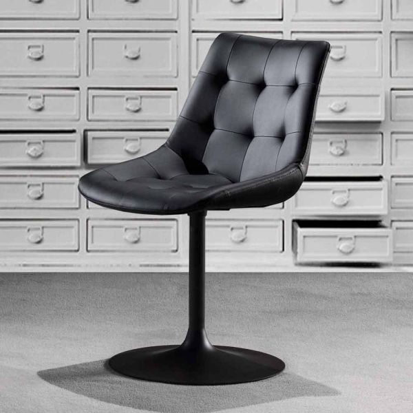 Drehsessel mit sitzfläche aus kunstleder capitonnè - aura