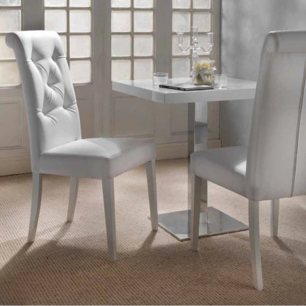 Gepolsterter Design-Stuhl, mit Capitonnè-Verarbeitung - Diana Viadurini