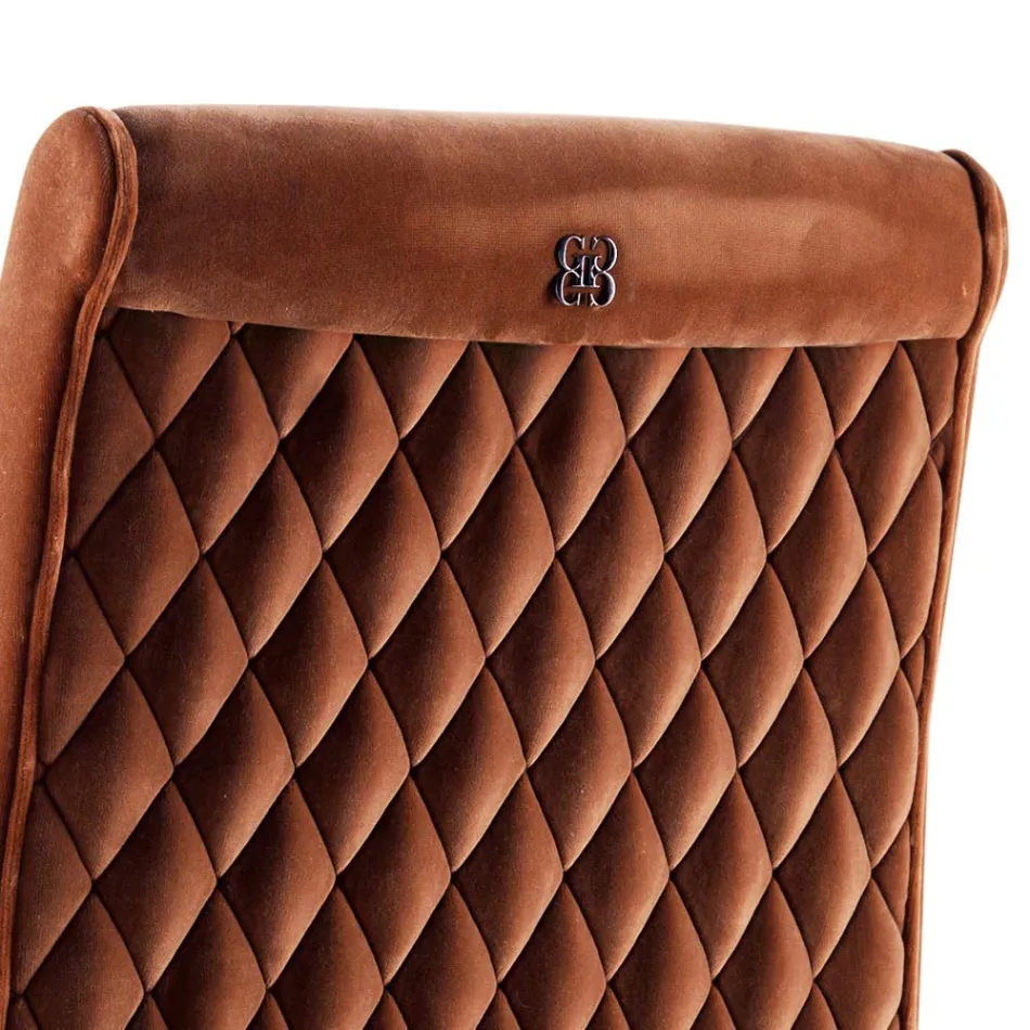 Polsterstuhl living aus Massivholz Grilli Zarafa in Italien hergestellt, 2 Stücke  Viadurini