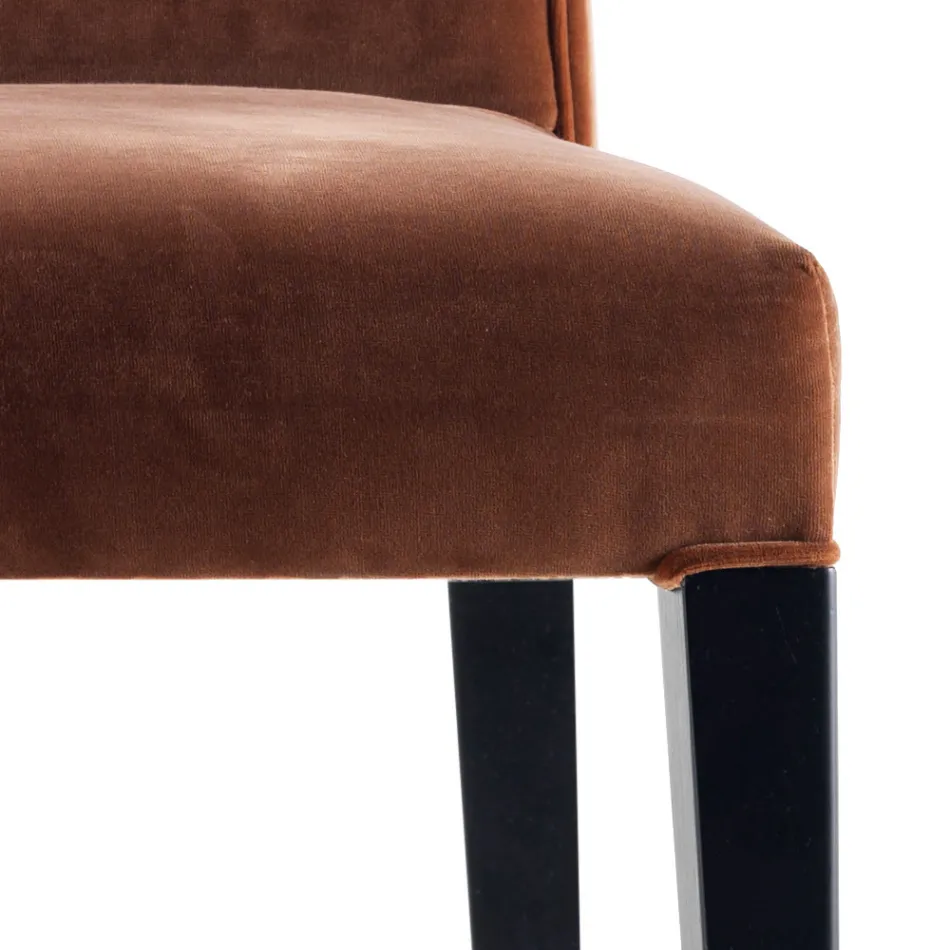 Polsterstuhl living aus Massivholz Grilli Zarafa in Italien hergestellt, 2 Stücke  Viadurini