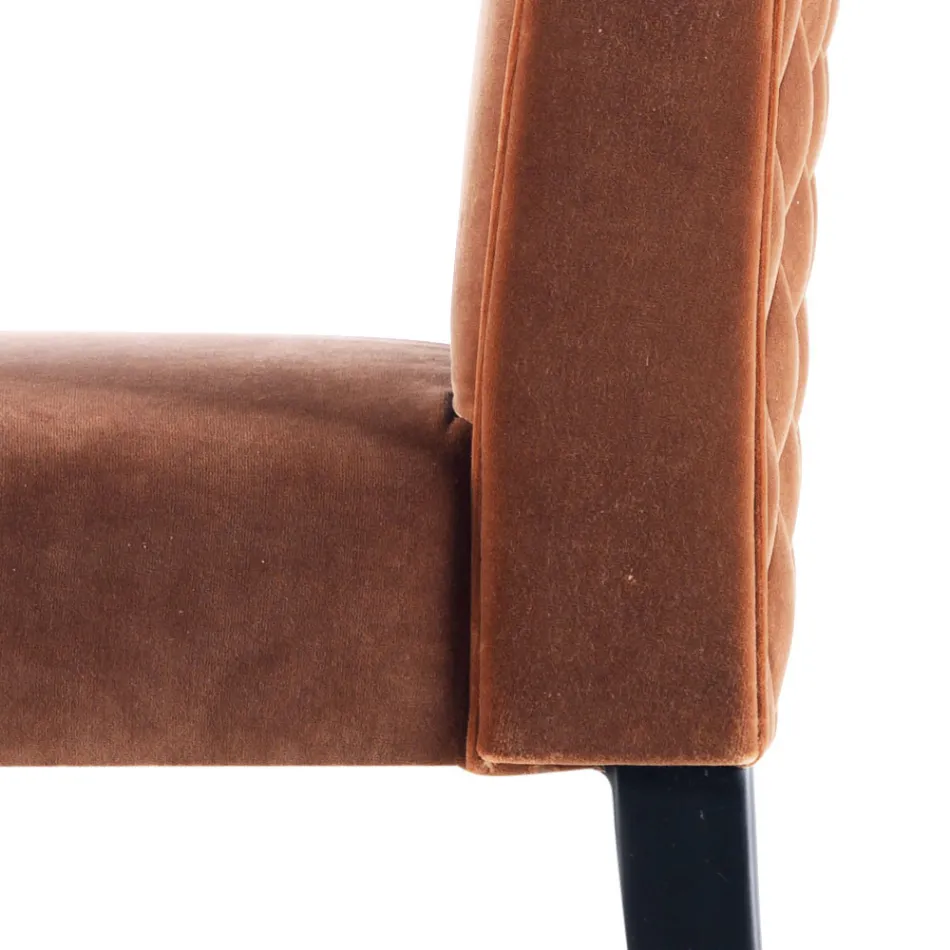 Polsterstuhl living aus Massivholz Grilli Zarafa in Italien hergestellt, 2 Stücke  Viadurini