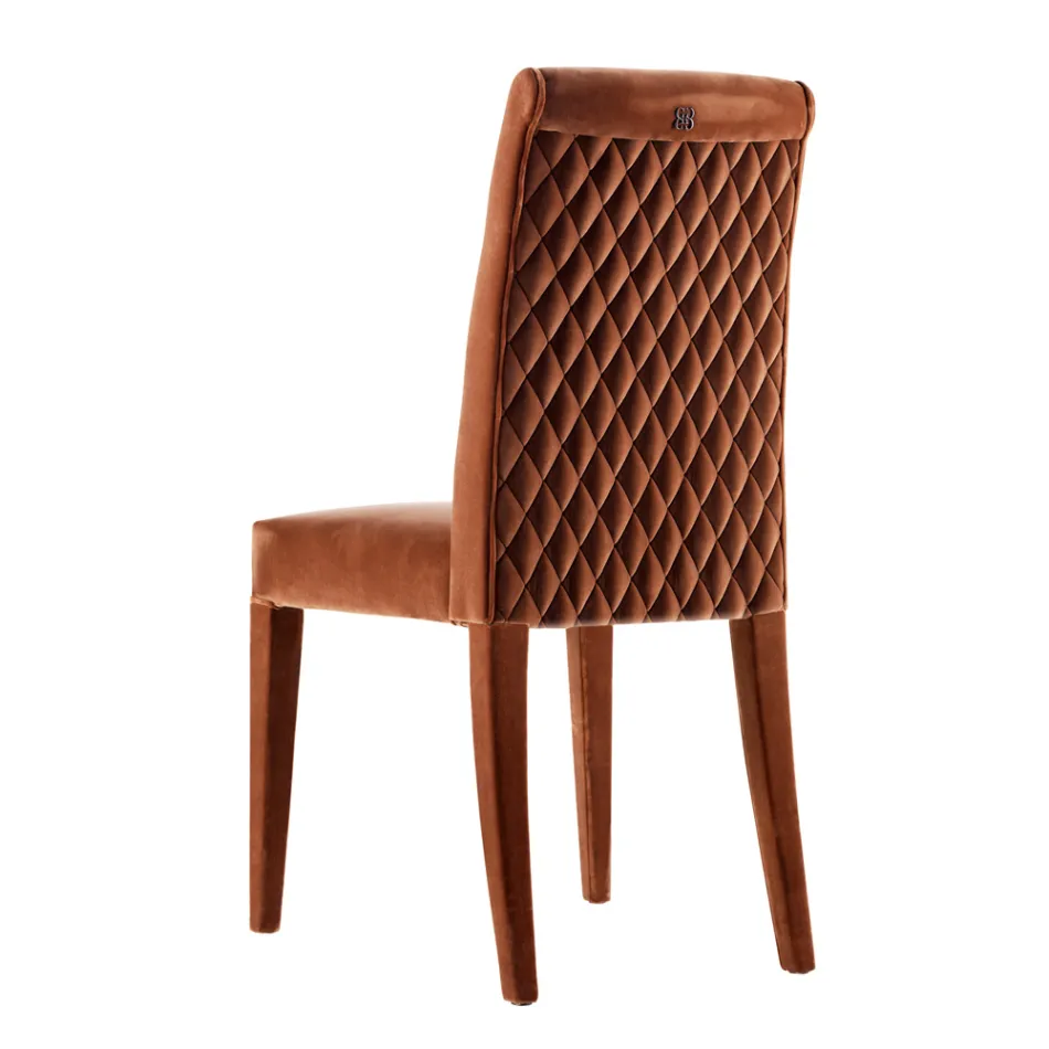 Polsterstuhl living aus Massivholz Grilli Zarafa in Italien hergestellt, 2 Stücke  Viadurini