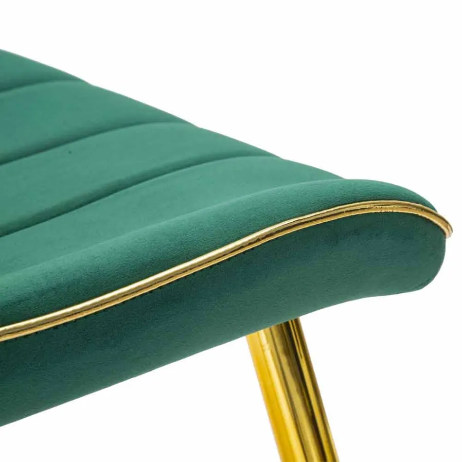 Gepolsterter Design Esszimmerstuhl aus Holz und Stoff, 2 Stück - Kolly Viadurini