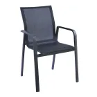 Stapelbarer Stuhl mit Aluminium und weißen oder grauen Textilene Armlehnen - Greenstyle Viadurini