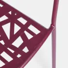 Stapelbarer Outdoor-Stuhl aus mattem Stahl, 4 Stück - Ralia Viadurini