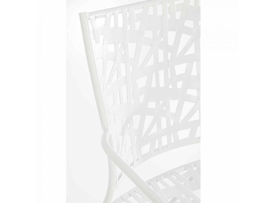 Stapelbarer Outdoor-Stuhl aus mattem Stahl, 4 Stück - Ralia Viadurini