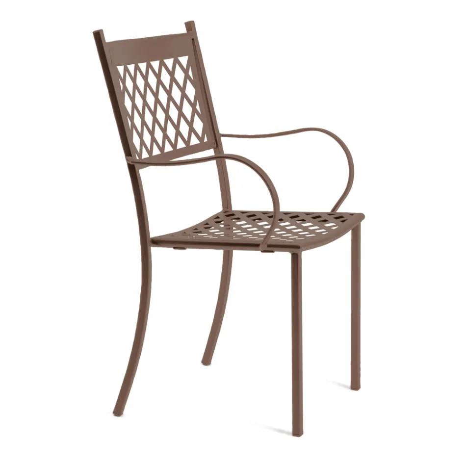 Stapelbarer Outdoor-Stuhl aus verzinktem Stahl Made in Italy 4 Stück - Celia Viadurini