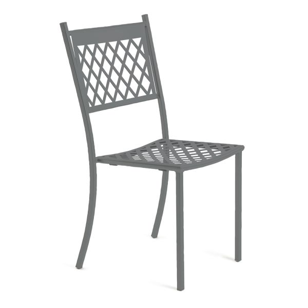 Stapelbarer outdoor-stuhl aus verzinktem stahl made in italy 4 stück - celia