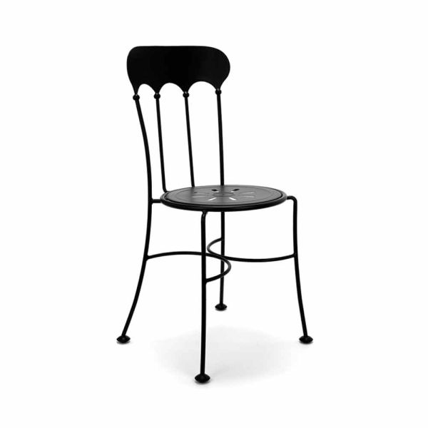 Stapelbarer outdoor-eisenstuhl mit kissen made in italy 2 stück - allegra