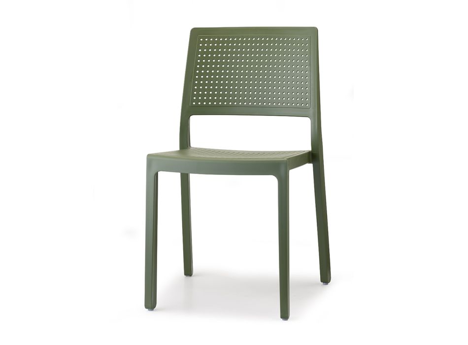Stapelbarer Outdoor-Stuhl aus Technopolymer Made in Italy 6 Stück - Zurücksetzen Viadurini