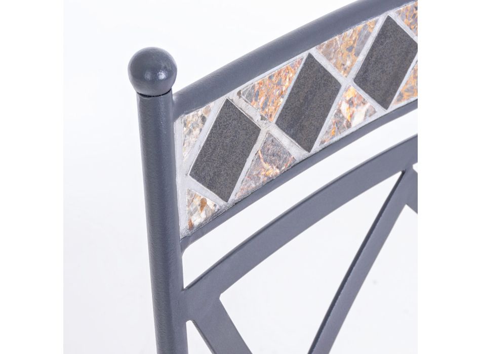 Stapelbarer Gartenstuhl aus Stahl mit oder ohne Armlehnen – Letizia Viadurini