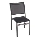 Stapelbarer Gartenstuhl aus Aluminium und Textilene weiß oder grau - Floraforma Viadurini