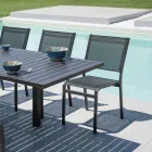 Stapelbarer Gartenstuhl aus Aluminium und Textilene weiß oder grau - Floraforma Viadurini