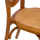 Stapelbarer Wohnzimmersessel aus Ailando-Holz und Wiener Stroh - Laguna Viadurini