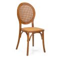 Stapelbarer Wohnzimmersessel aus Ailando-Holz und Wiener Stroh - Laguna