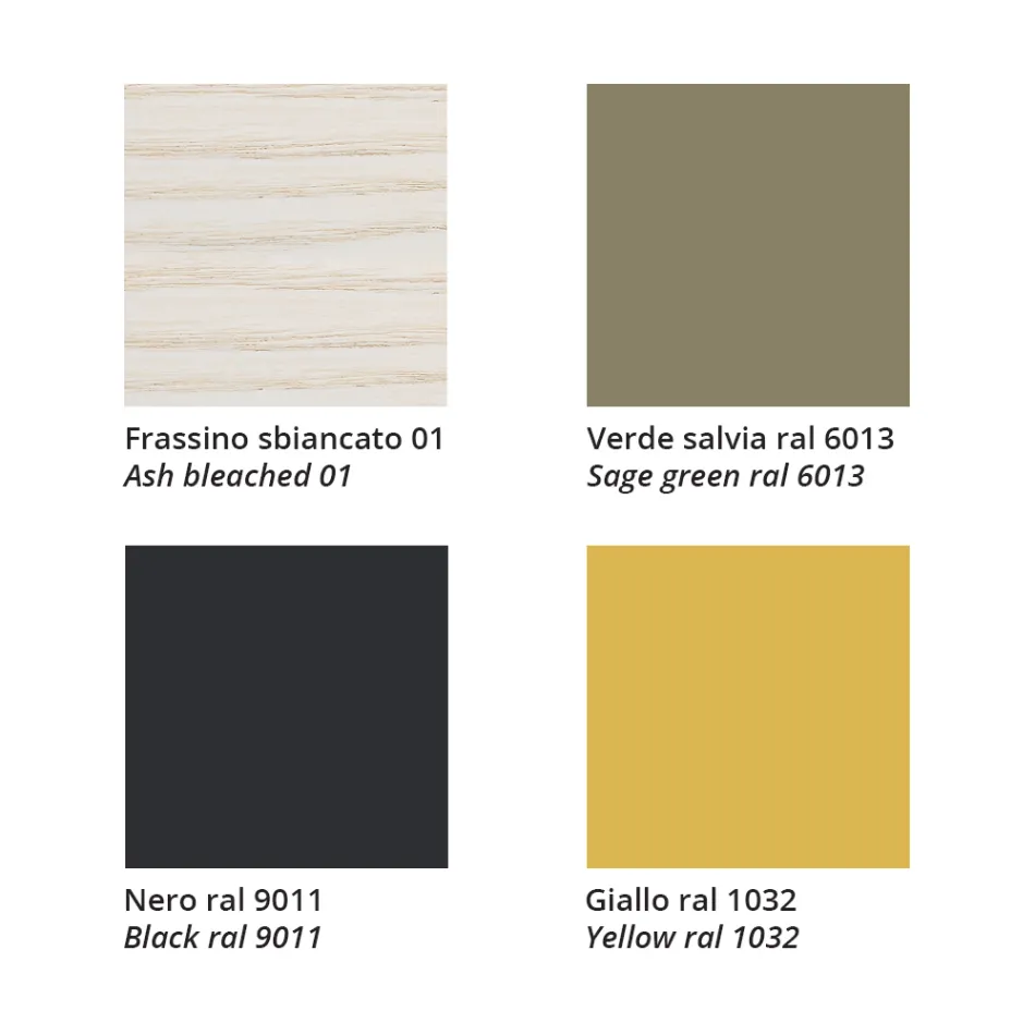 Stapelbarer Stuhl aus Esche mit Stoffsitz, hergestellt in Italien, 2 Stück – Oslo Viadurini