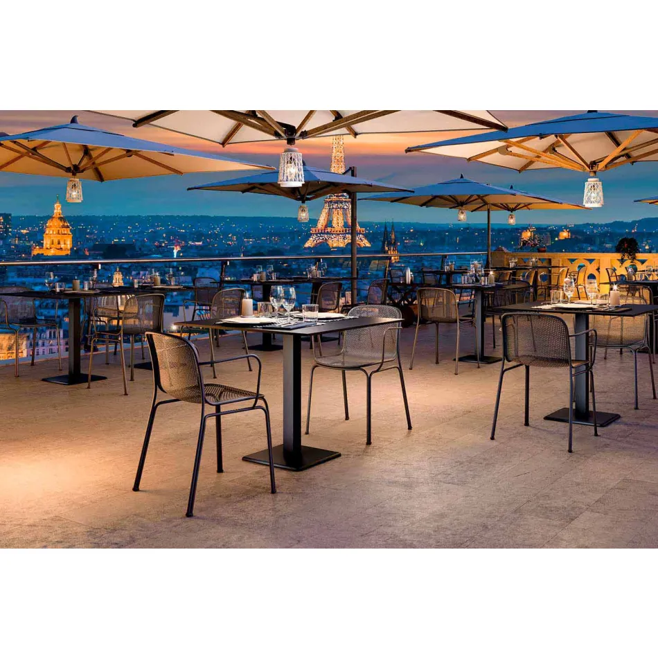 Stapelbarer Outdoor Metallstuhl Made in Italy, 4 Stück - Verna Viadurini