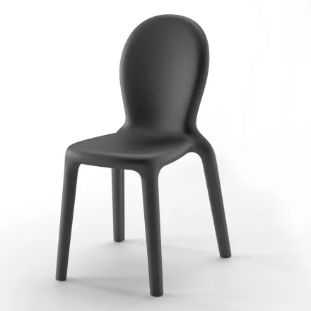 Stapelbarer Stuhl aus farbigem Polyethylen, hergestellt in Italien, 2 Stück - Jamala Viadurini