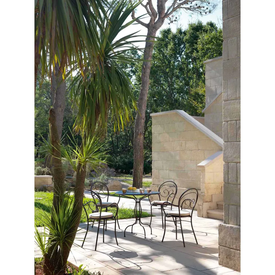 Stapelbarer Gartenstuhl aus Metall Made in Italy, 2 Stück - Autorität Viadurini