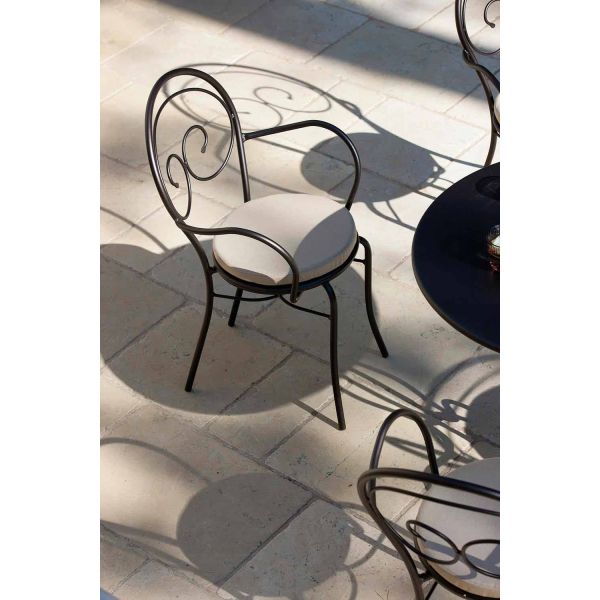 Stapelbarer gartenstuhl aus metall made in italy, 2 stück - autorität