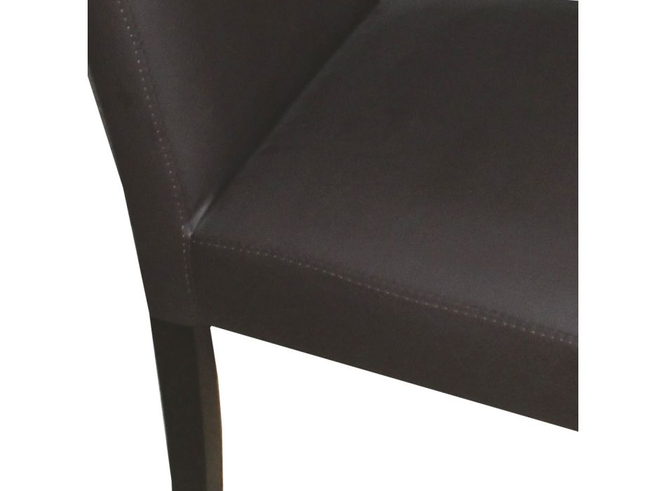 Stuhl aus Kunstleder und Beine aus lackierter Buche Made in Italy - Jesse Viadurini