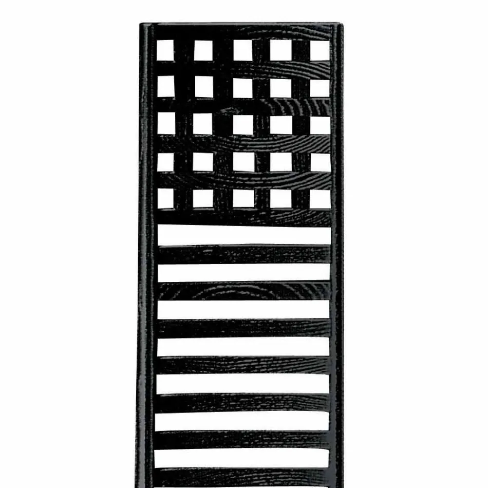 Stuhl aus schwarz lackierter Esche mit Sitz aus Baumwolle Made in Italy - Merapio Viadurini