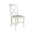 Stuhl aus weißem Holz und Juma-Beige-Stoff, hergestellt in Italien – Diamante