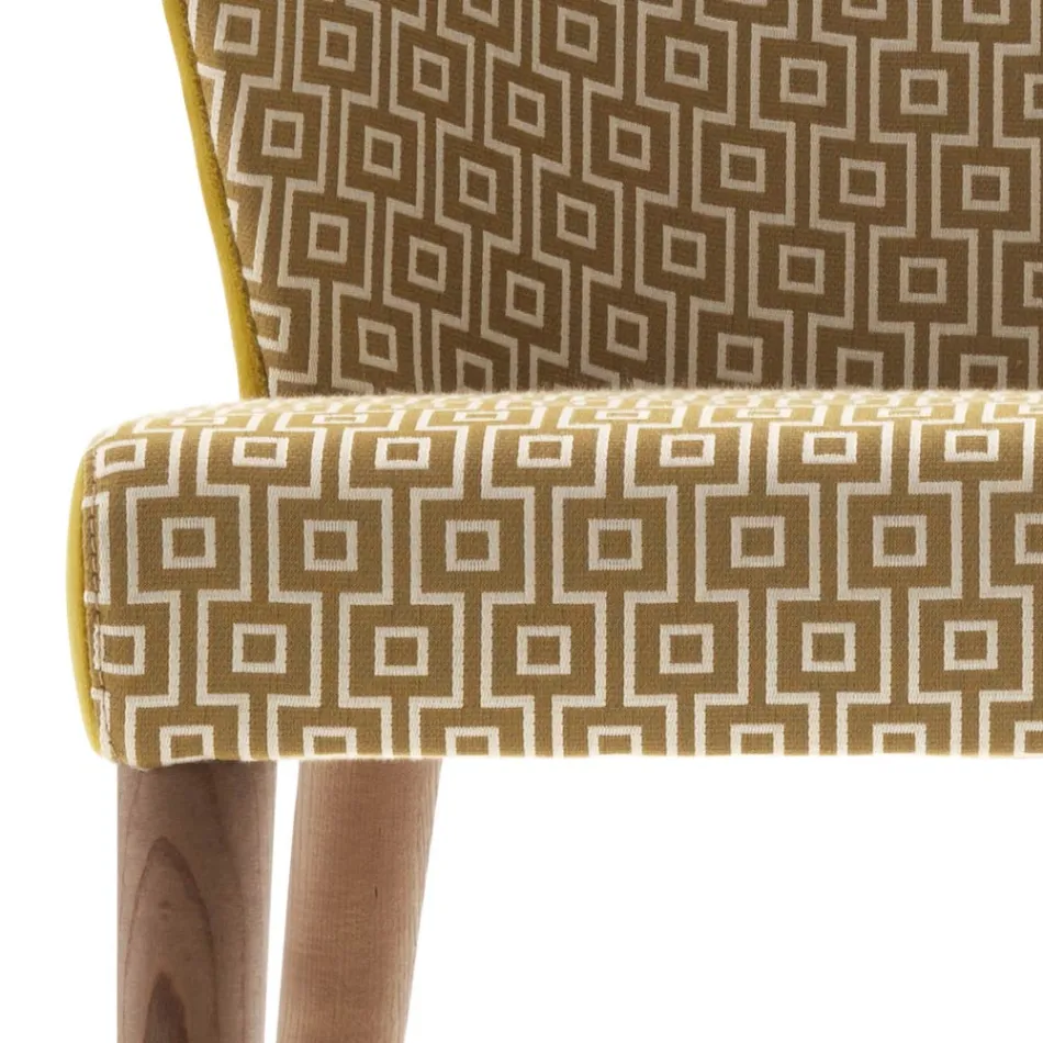 Polsterstuhl aus Massivholz Grilli York made in Italy, 2 Stücke Viadurini