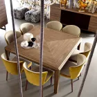 Polsterstuhl aus Massivholz Grilli York made in Italy, 2 Stücke Viadurini