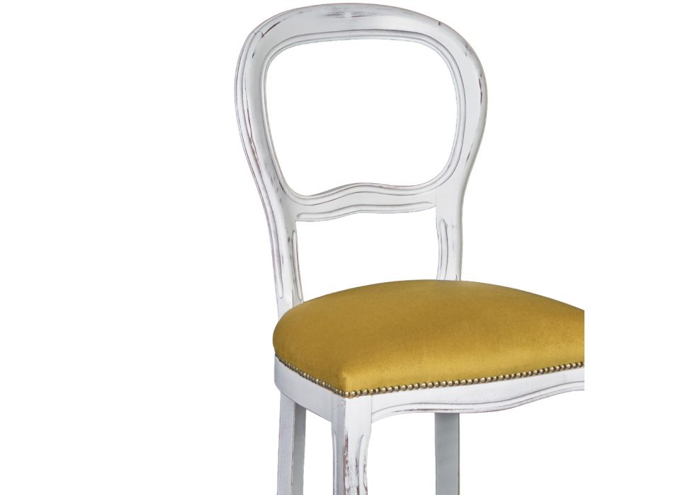 Stuhl aus massivem Buchenholz, weiße Kante, hergestellt in Italien – Eisen Viadurini