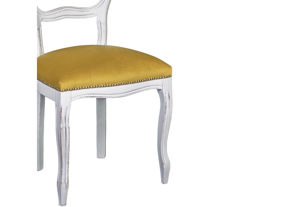 Stuhl aus massivem Buchenholz, weiße Kante, hergestellt in Italien – Eisen Viadurini