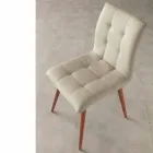 Massivholzstuhl mit lila Kunstleder bezogen Viadurini