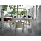 Stapelbarer Stuhl aus Metall und Polypropylen Hergestellt in Italien, 4 Stück - Karamell Viadurini