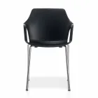 Stapelbarer Stuhl aus Metall und Polypropylen Hergestellt in Italien, 4 Stück - Karamell Viadurini