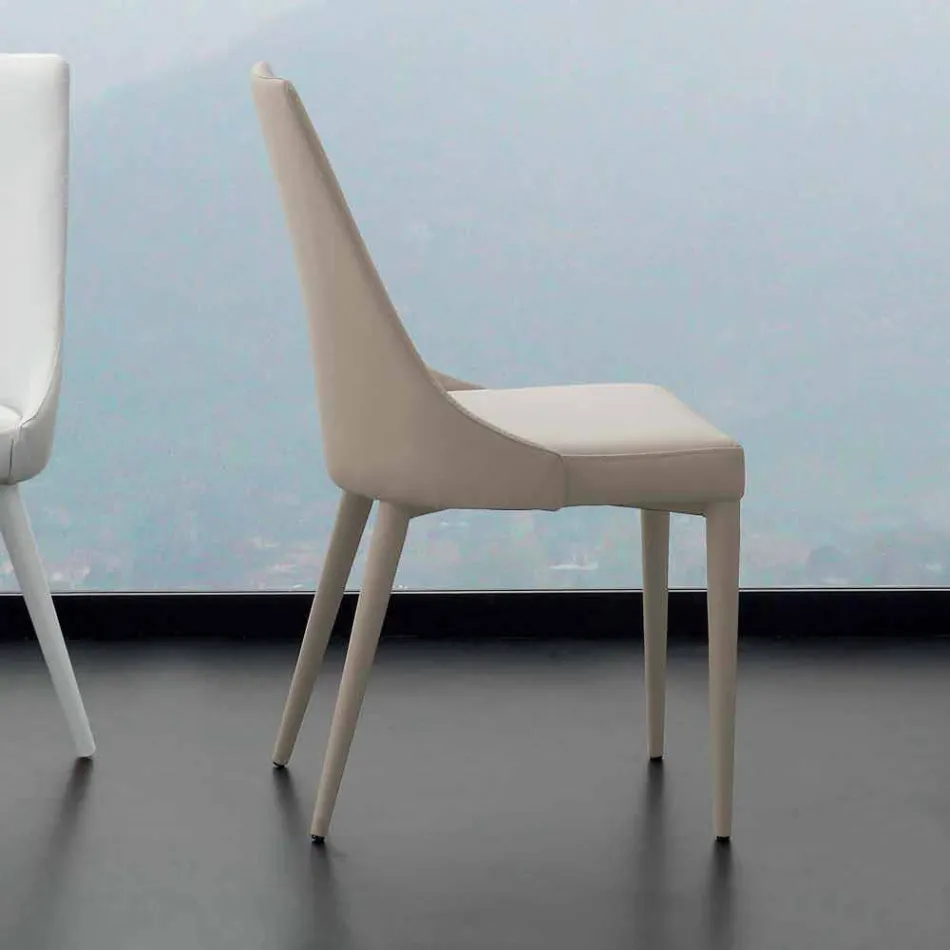 Metallstuhl komplett mit Nepitella-Ökoleder bezogen Viadurini