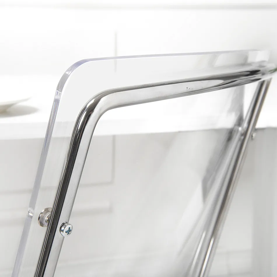 Stuhl aus transparentem Plexiglas und Eisen Made in Italy 2 Stück - Charlotte Viadurini