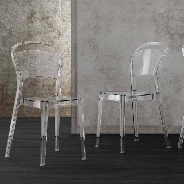 Stuhl aus transparentem polycarbonat, modernes design - yanis