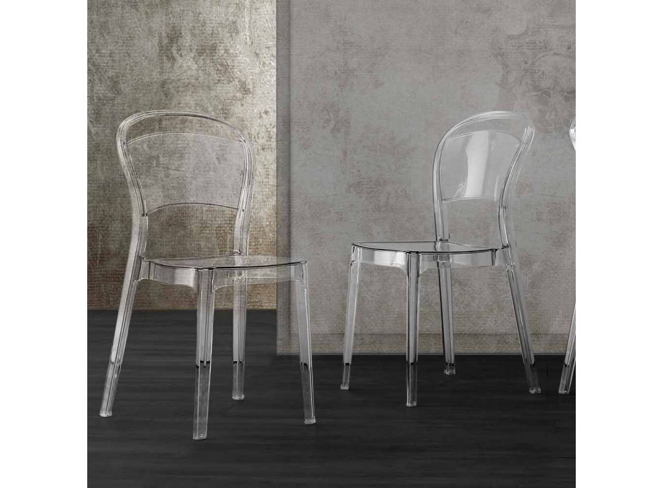 Stuhl aus transparentem Polycarbonat, modernes Design - Yanis Viadurini