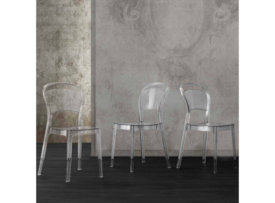 Moderner Stuhl aus transparentem Polycarbonat, hergestellt in Italien Ferrara Viadurini