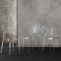 Stuhl aus transparentem Polycarbonat, in modernem Design Ferrara