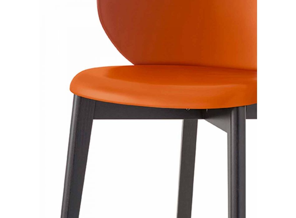 Stuhl aus Polypropylen und Buche Made in Italy, 2 Stück - Connubia Tuka Viadurini