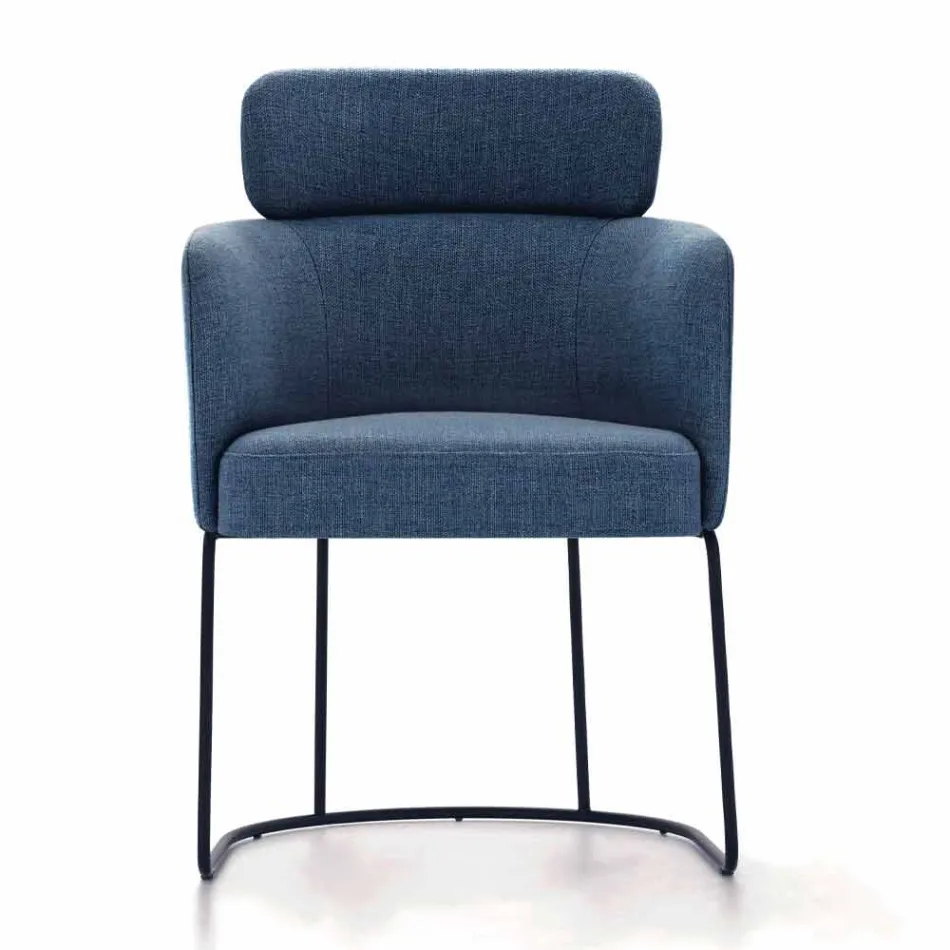 Stoffstuhl mit luxuriöser schwarzer Metallstruktur Made in Italy - Cocoa Viadurini