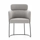 Stoffstuhl mit luxuriöser schwarzer Metallstruktur Made in Italy - Cocoa Viadurini